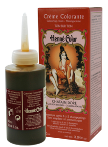 Chatain Dore: Uitwasbare henna haarkleuring Crème Colorante Kastanjebruin